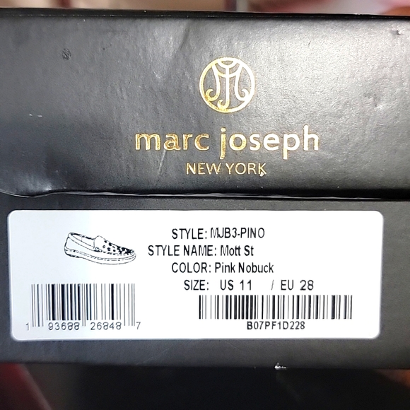 Marc Joseph Mott Street Pink Nubuck Kid Loafer Size 11. S1036 - Picture 6 of 6